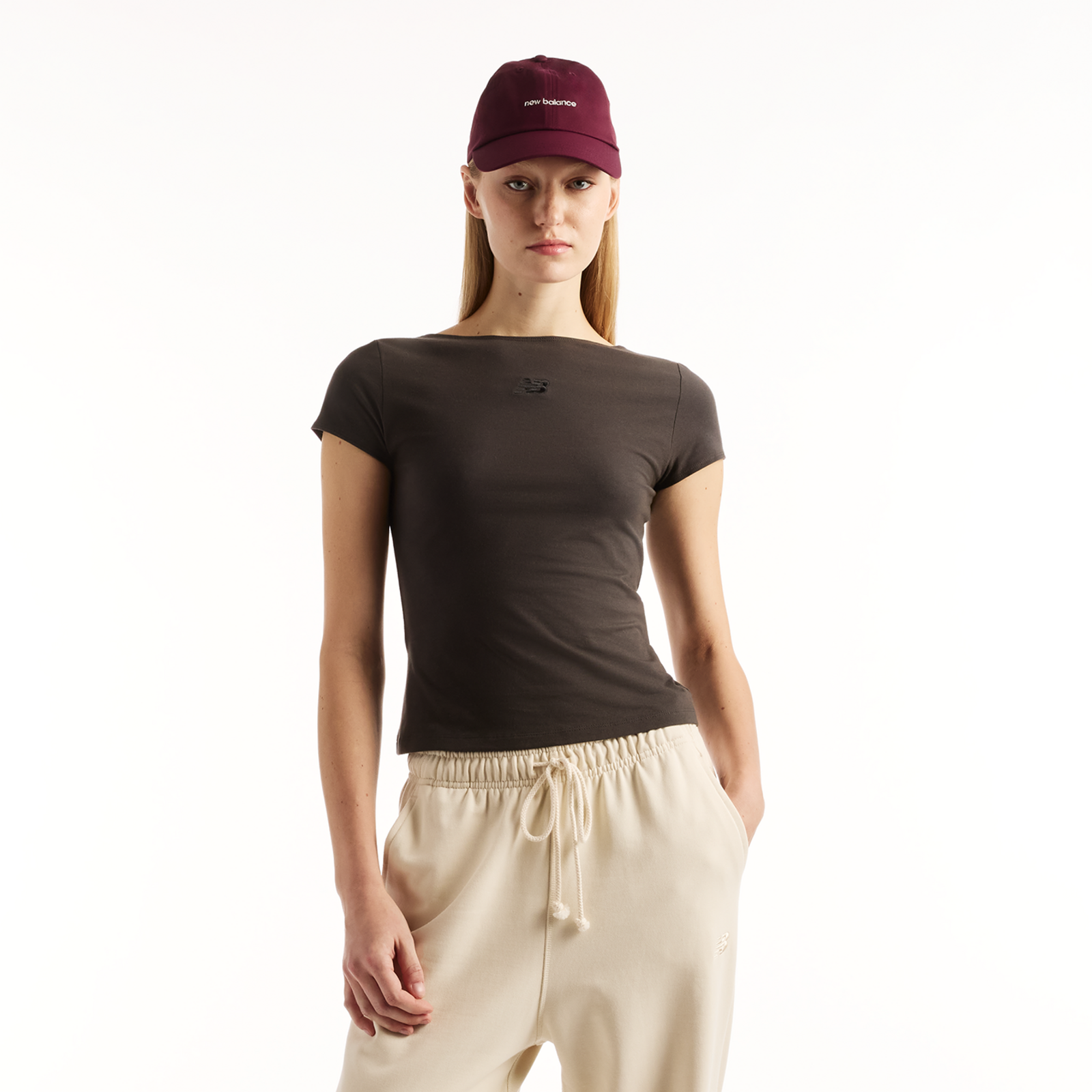 New Balance W Open-Back Fitted T-Shirt  Damen, schwarz, Grösse: S