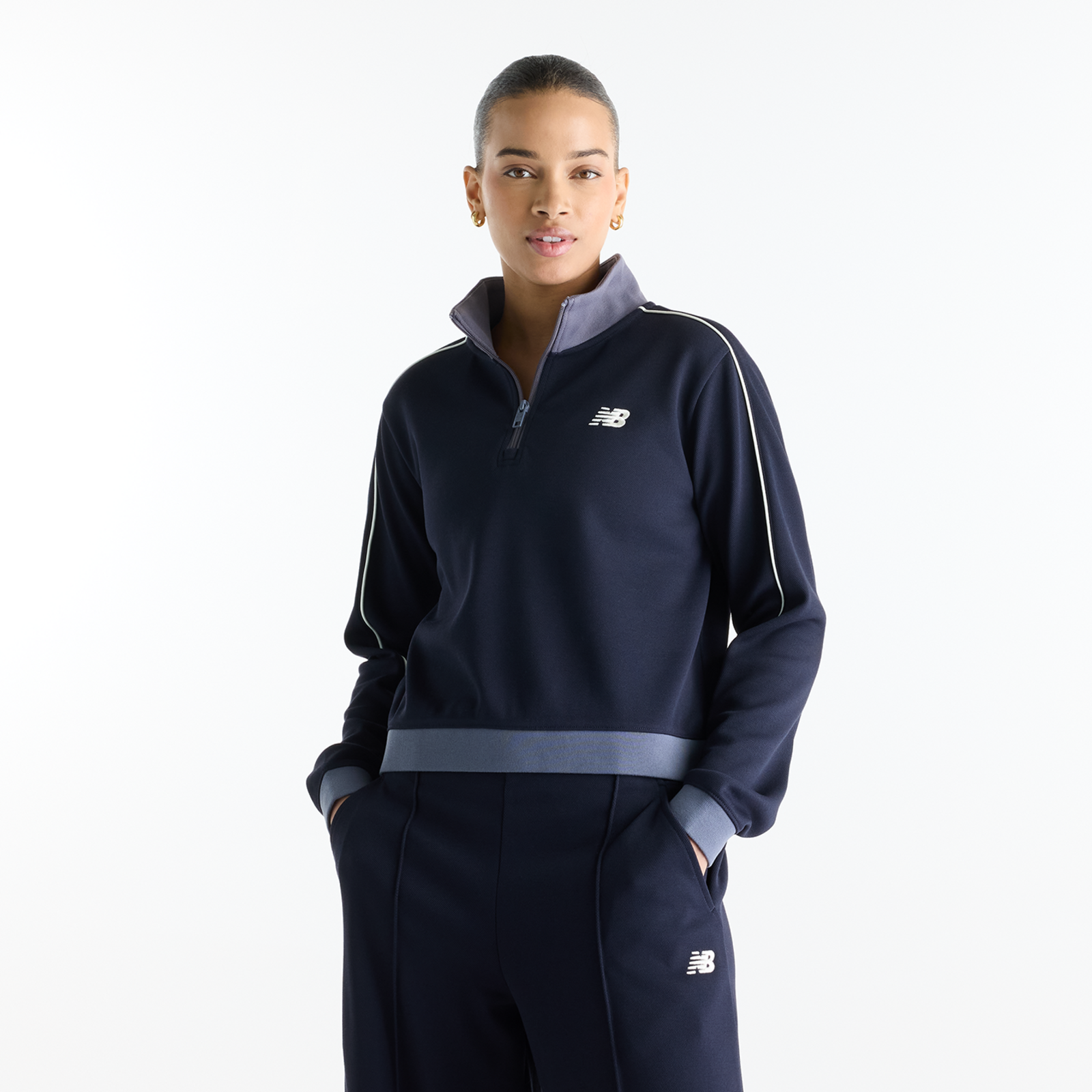 New Balance New Balance W Sport Legacy Pique 1/4 Zip Damen, schwarz, Grösse: XS  Damen, schwarz, Grösse: XS