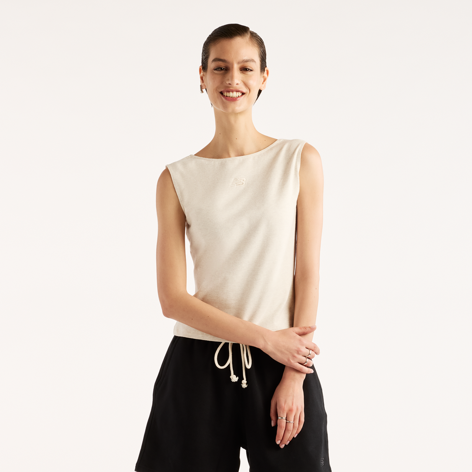 New Balance W Open-Back Fitted Tank  Damen, weiss, Grösse: XL