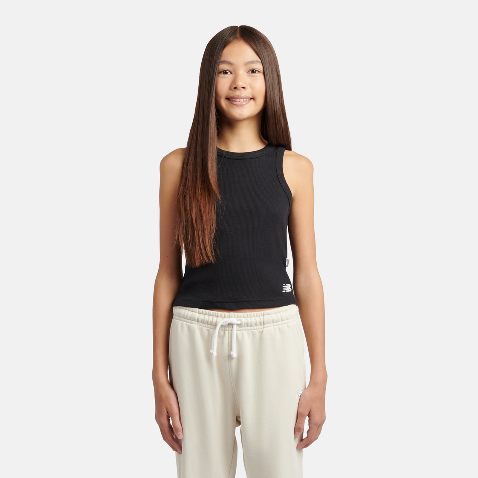 New Balance G Rib Tank  Mädchen, black, Grösse: 7-8 Years