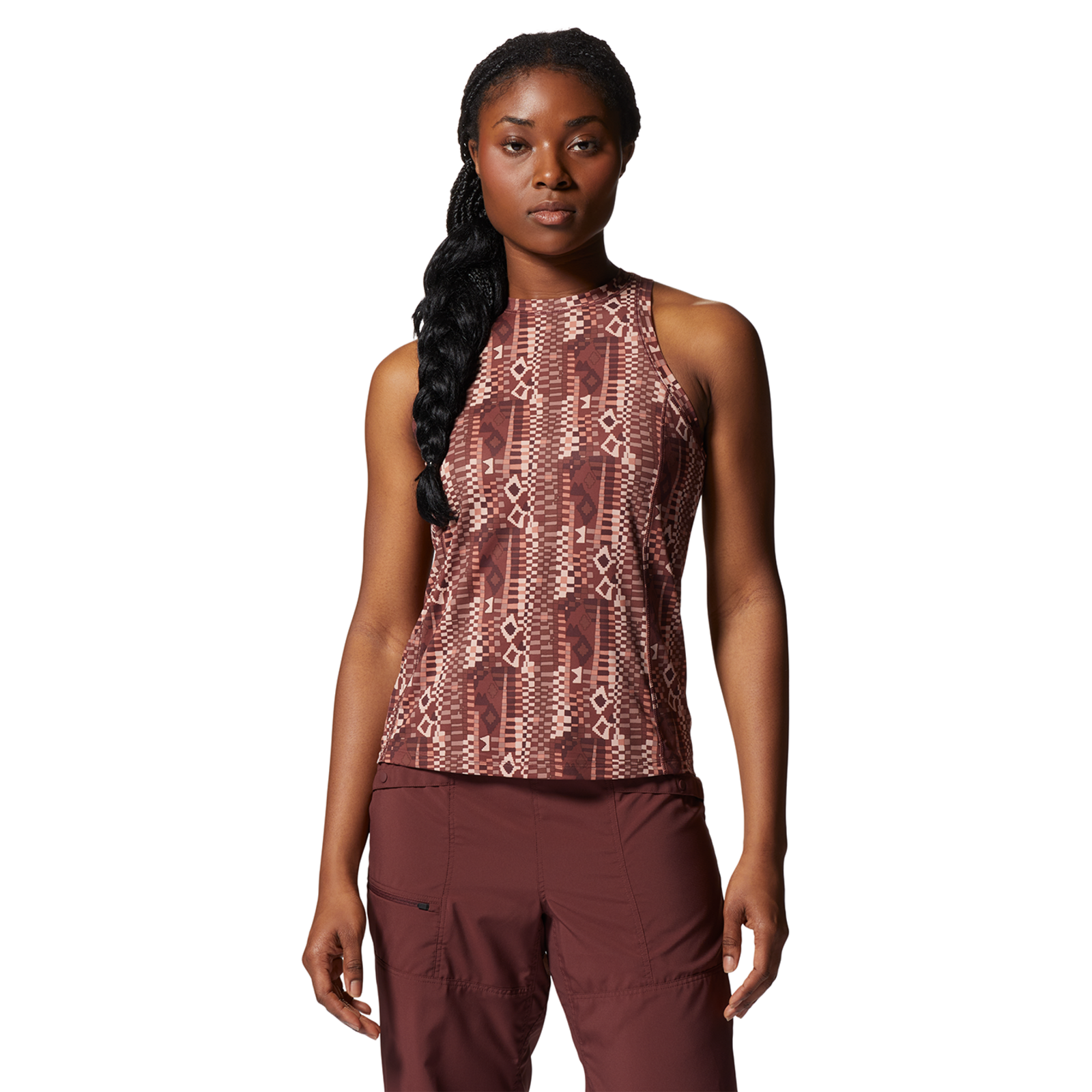 Mountain Hardwear W Crater Lake Tank für Damen, Washed raisin geo print 630, Grösse: XS