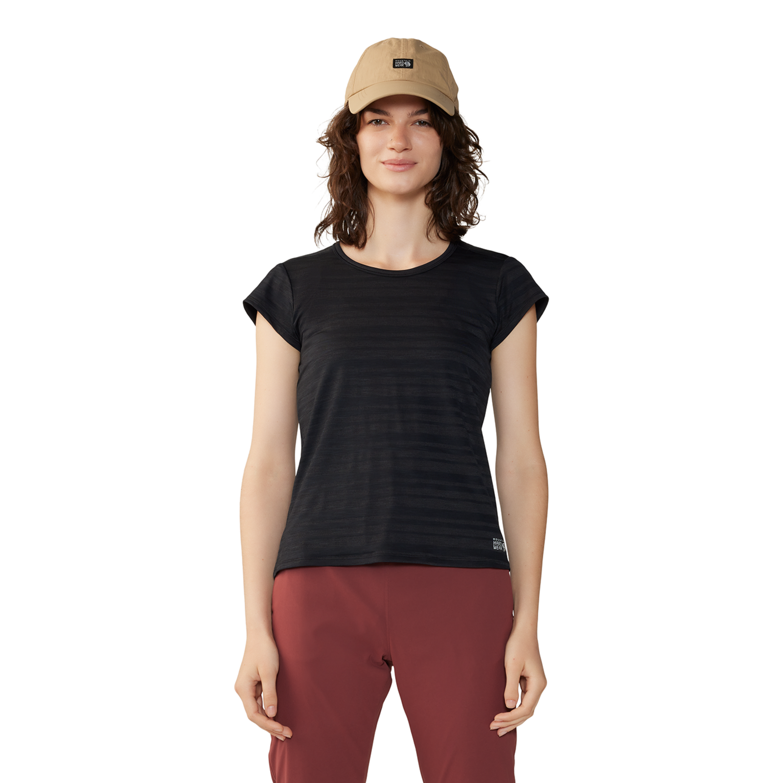Mountain Hardwear W Mighty Stripe™ Short Sleeve, Black 010, Grösse: XS