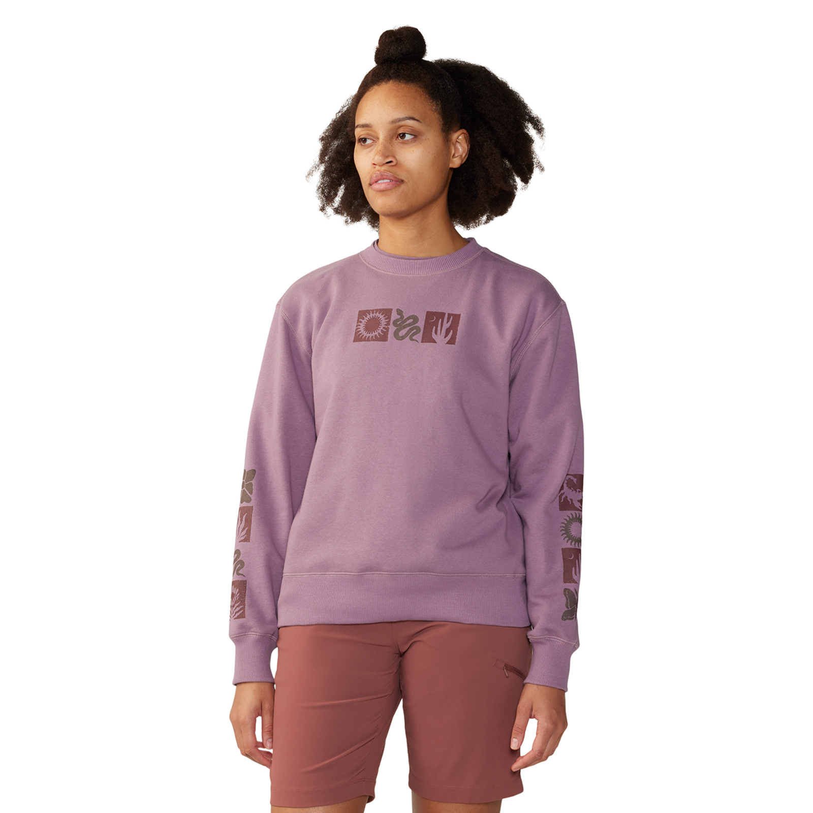 Mountain Hardwear W Desert Check™ Pullover Crew, Dark daze 534, Grösse: XS