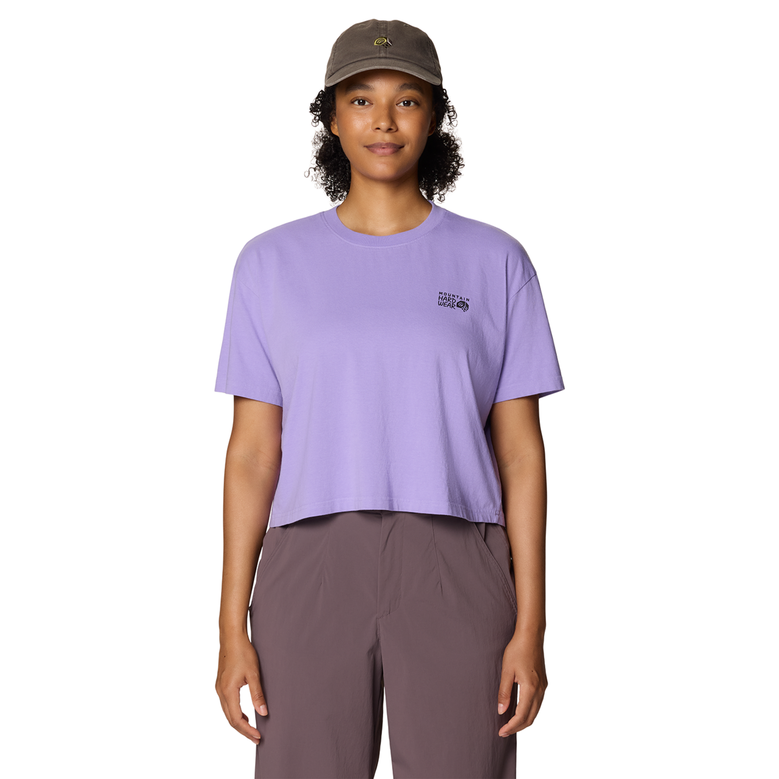 Mountain Hardwear W MHW™ Logo Boxy Crop Short Sleeve, Harbor violet 560, Grösse: XS
