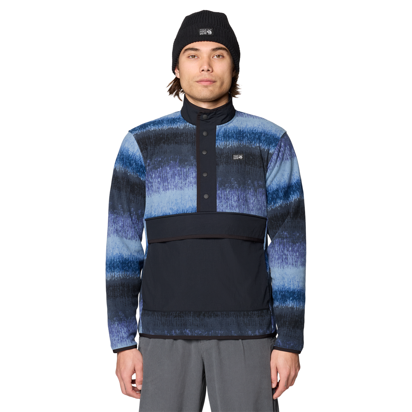 Mountain Hardwear M Microchill™ Snap Pullover, Lapis dusk gradient stripe 531, Grösse: S
