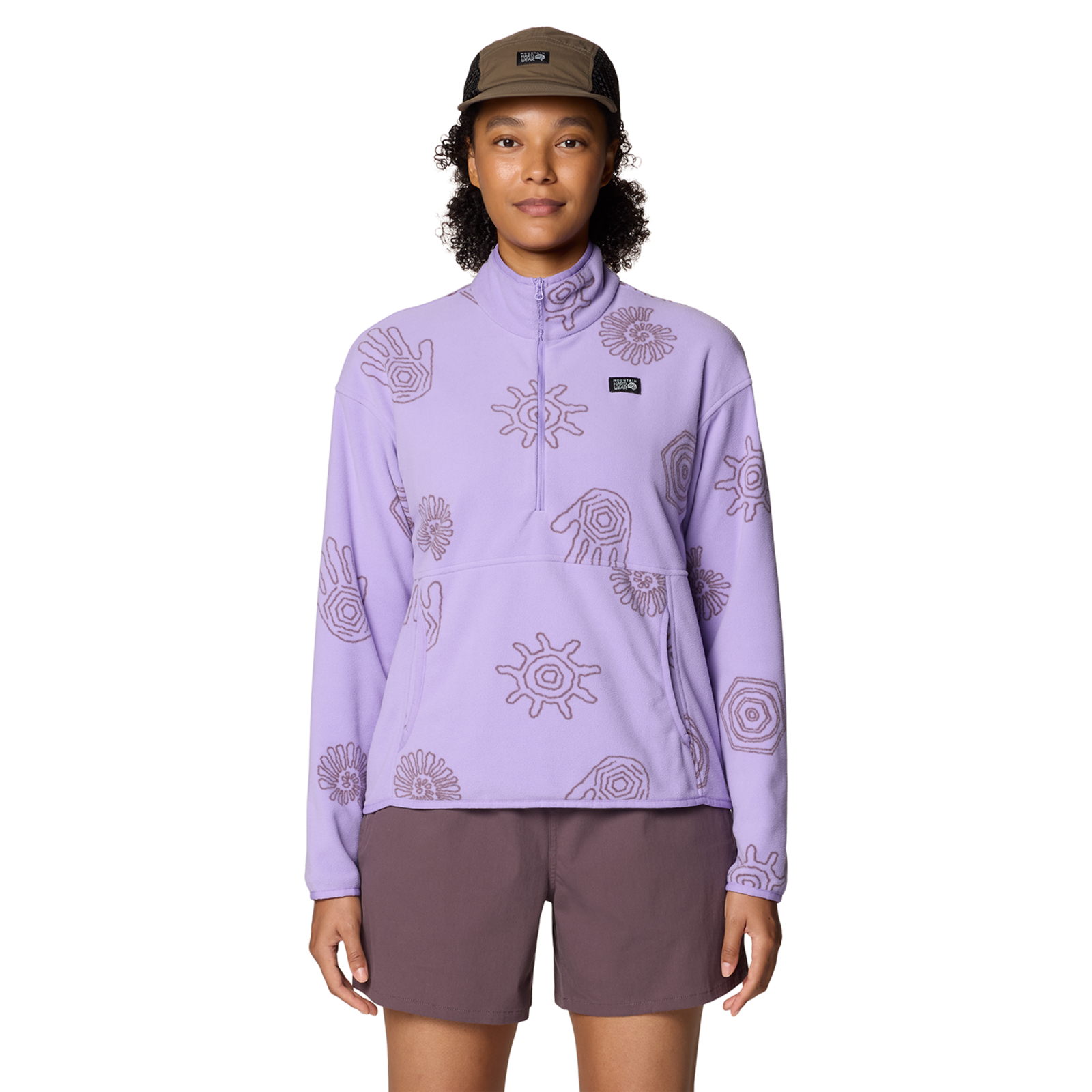 Mountain Hardwear W Microchill™ Pullover, Harbor violet screens print 560, Grösse: XS