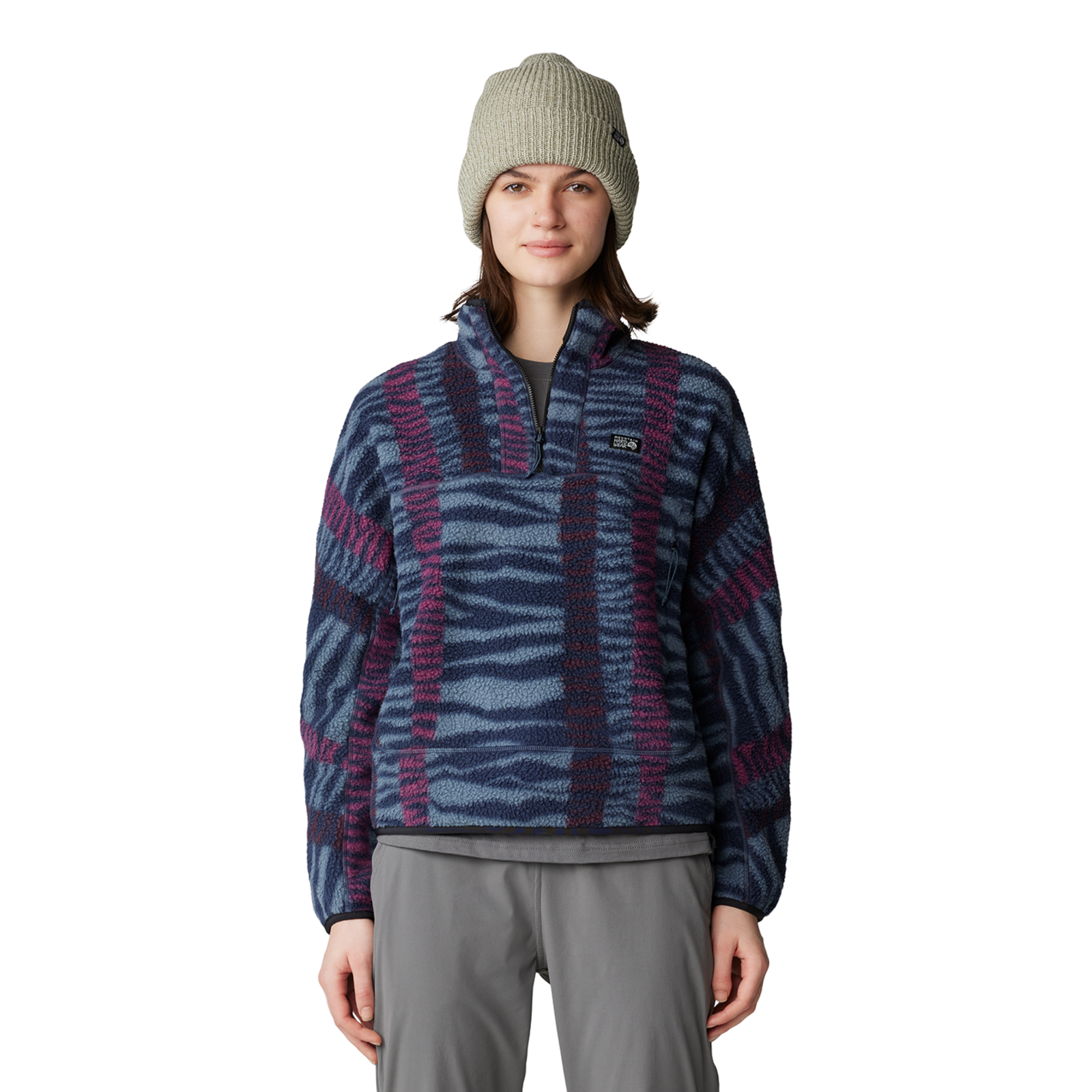 Mountain Hardwear W HiCamp™ Printed Pullover, Montauk blue ridge stripe print 431, Grösse: XS