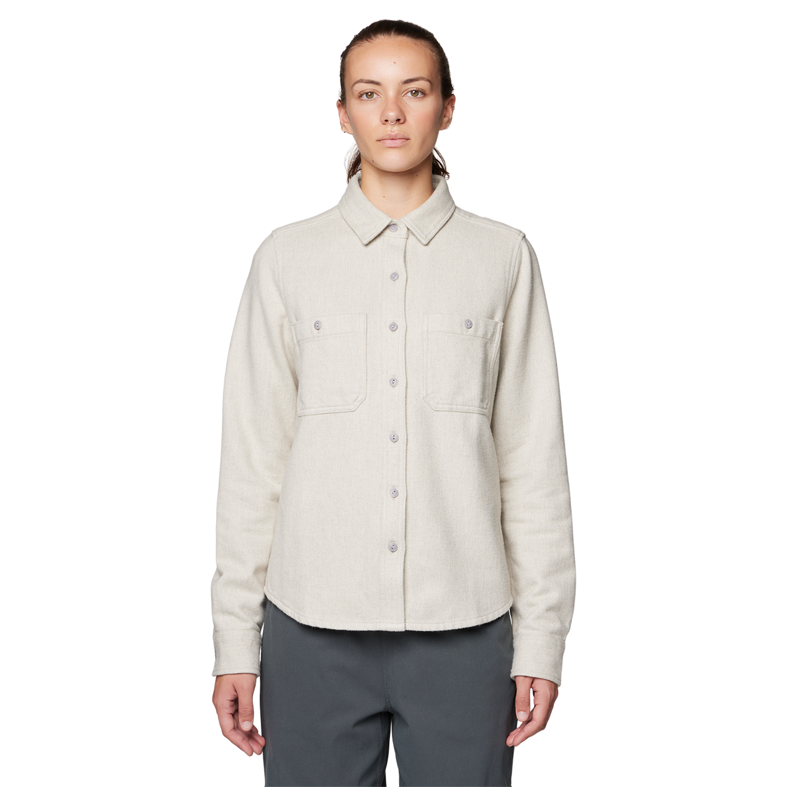 Mountain Hardwear W Plusher™ Long Sleeve Shirt, Stone heather 022, Grösse: S