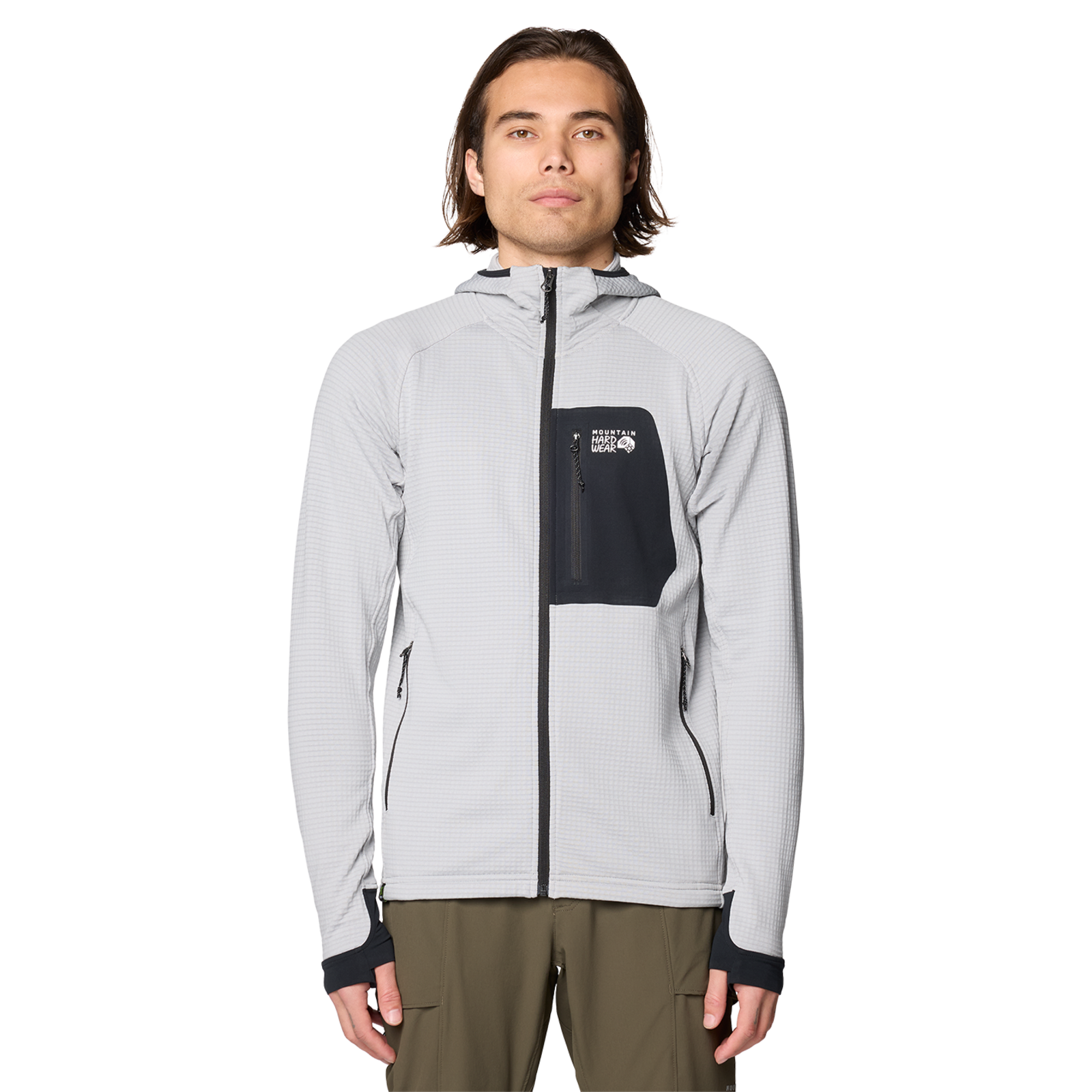 Mountain Hardwear M Polartec® Power Grid™ Full Zip Hoody, grau, Grösse: XXL