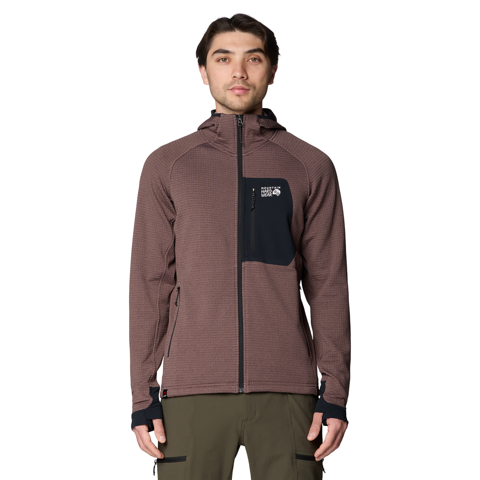 Mountain Hardwear M Polartec® Power Grid™ Full Zip Hoody, braun, Grösse: XL