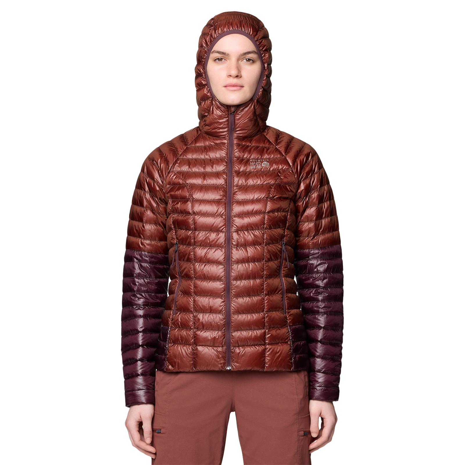 Mountain Hardwear W Ghost Whisperer™ Hoody, Bourbon brown, blackberry 615, Grösse: XS