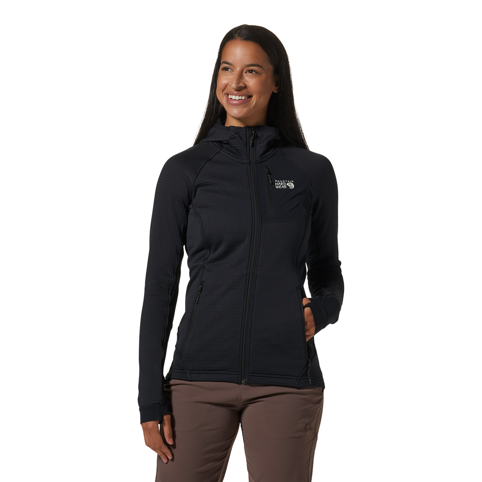Image of Mountain Hardwear W Polartec® Power Grid™ Full Zip Hoody, Black 010, Grösse: M