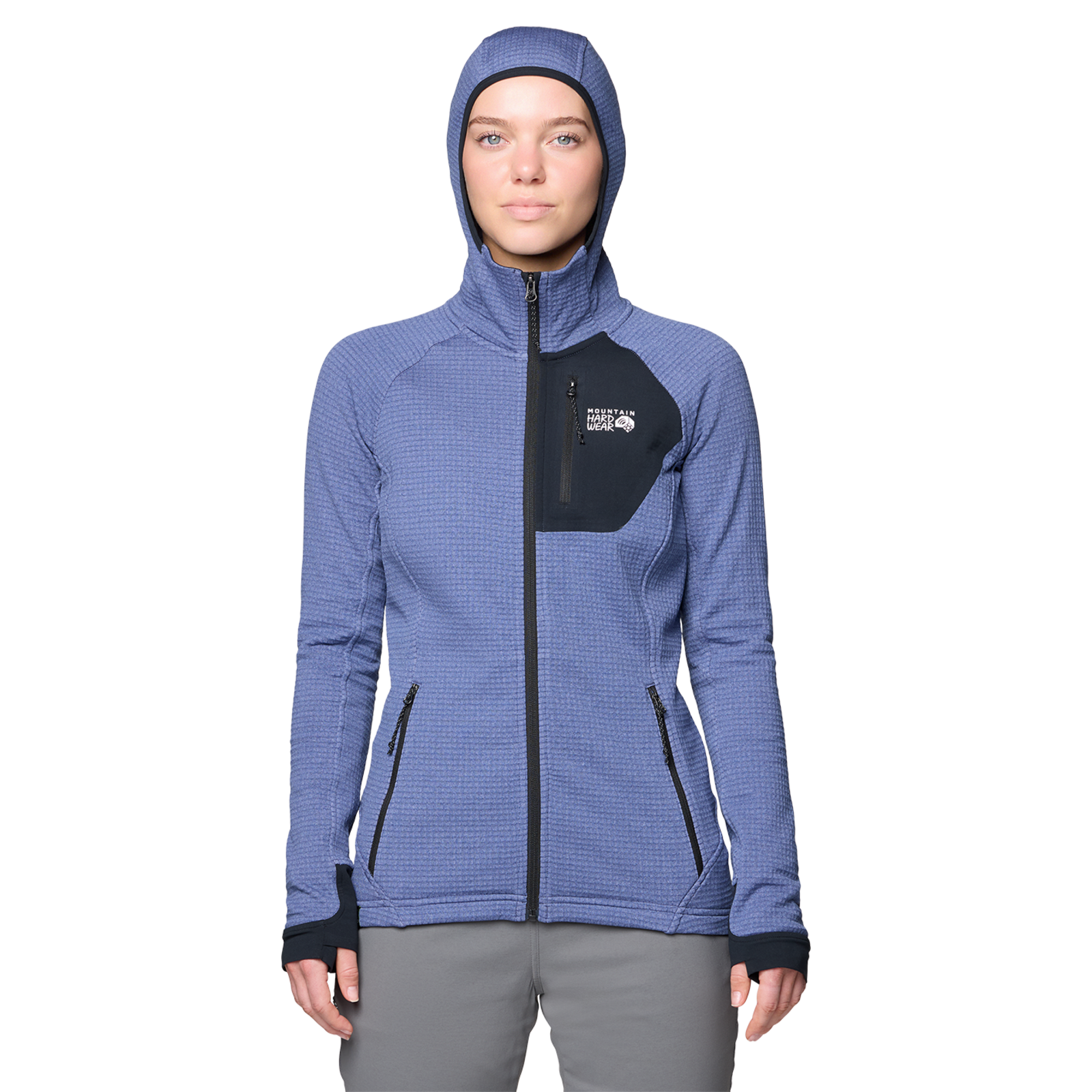 Mountain Hardwear W Polartec® Power Grid™ Full Zip Hoody, blau, Grösse: XS