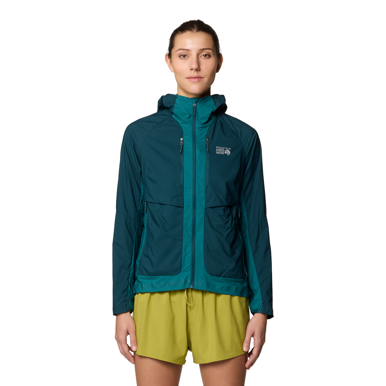 Mountain Hardwear W Kor AirShell™ Hybrid Hooded Jacket, Dark marsh, jack pine 375, Grösse: XS