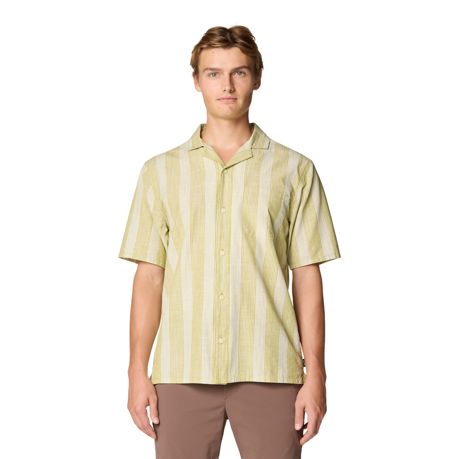 Mountain Hardwear M Cottonwood™ Camp Lite Short Sleeve Shirt, Moon moss strata stripe 354, Grösse: S