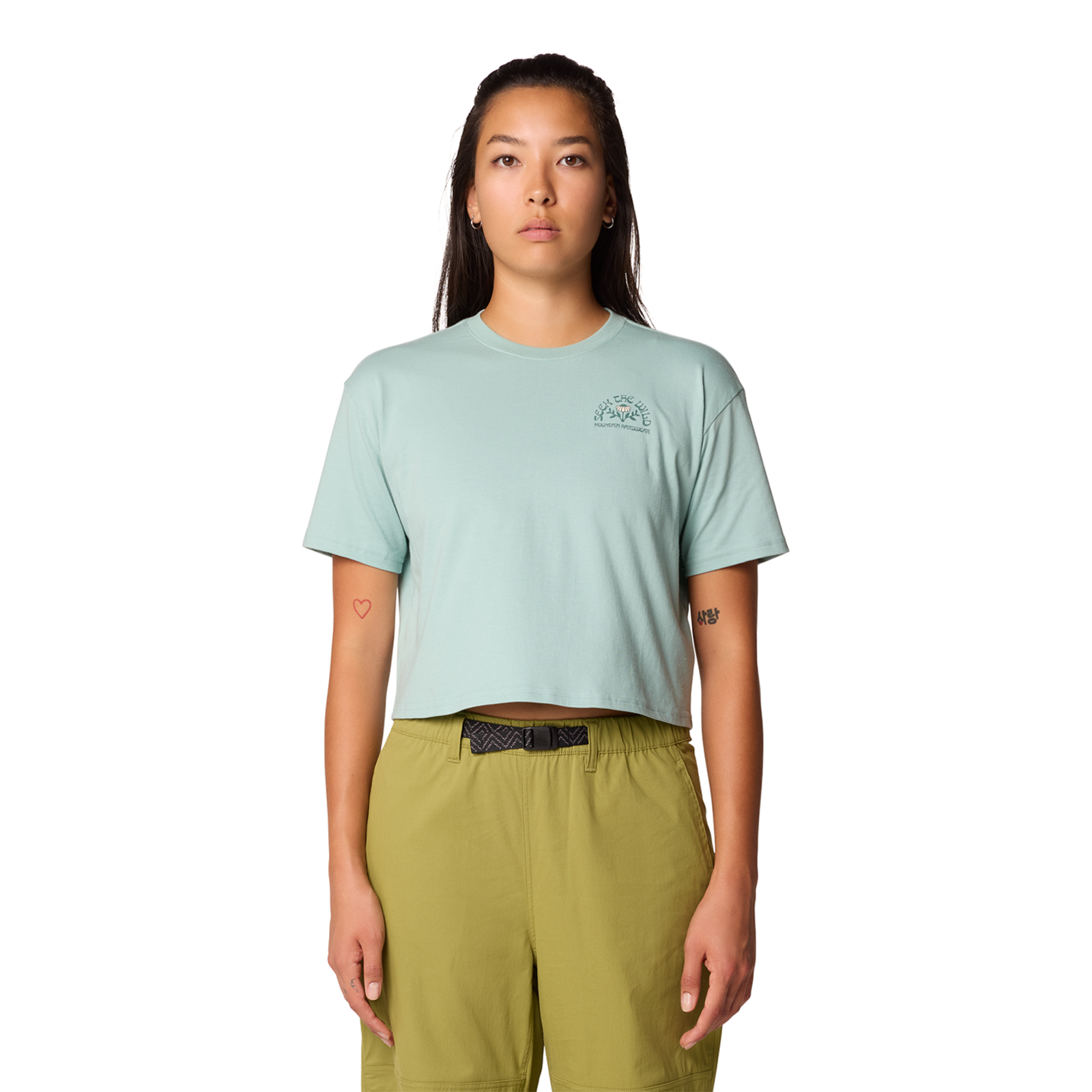 Mountain Hardwear W Seek Floral Boxy Crop Short Sleeve, Mineral spring 334, Grösse: M