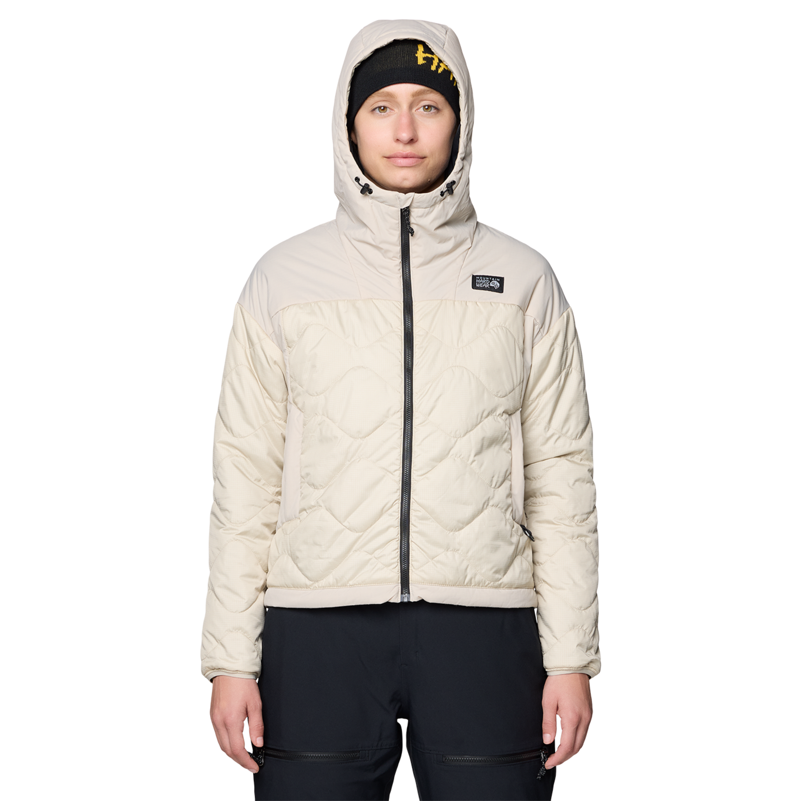 Mountain Hardwear W Après Pro™ Insulated Hooded Jacket, Fossil 160, Grösse: XS