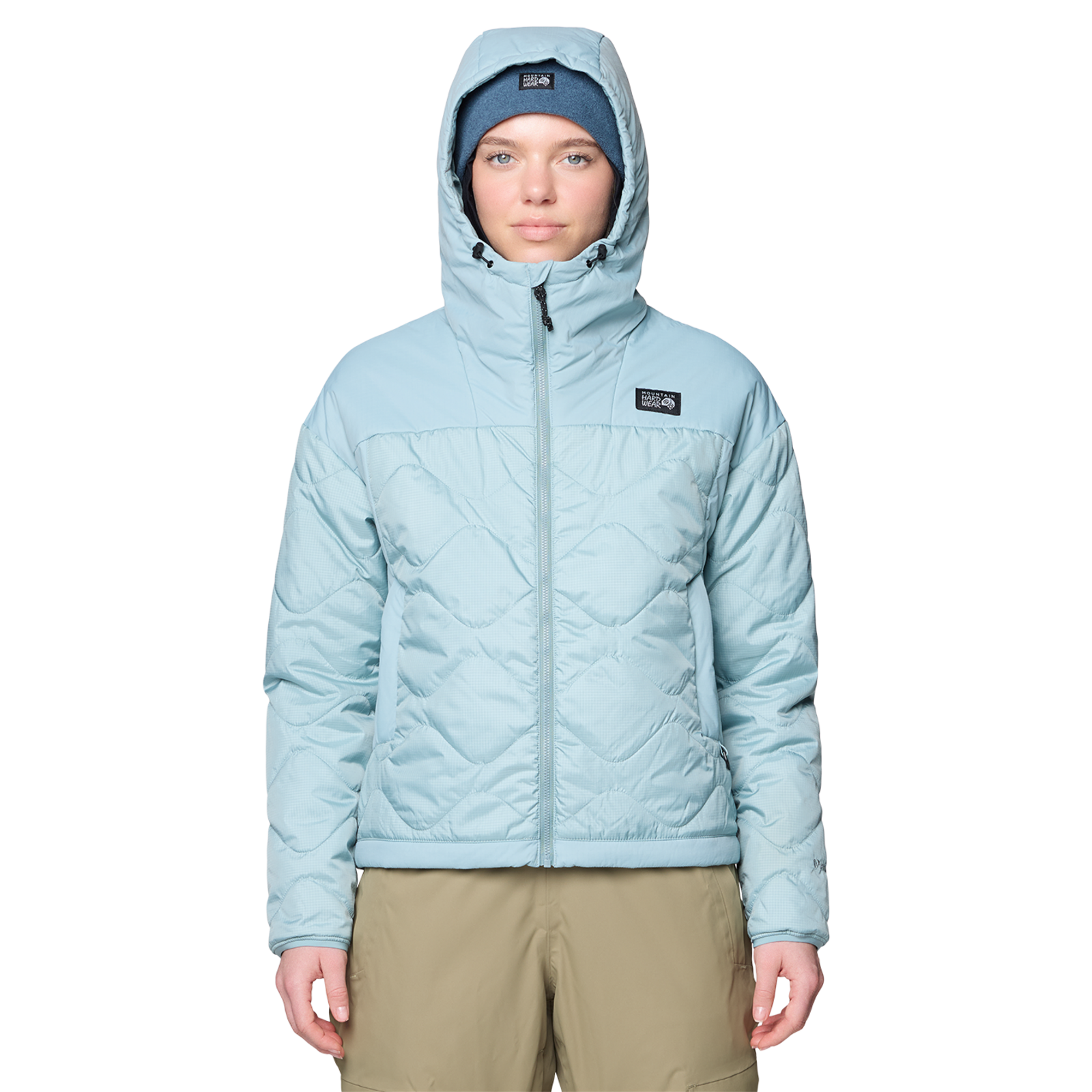 Mountain Hardwear W Après Pro™ Insulated Hooded Jacket, Ice shadow 461, Grösse: XS