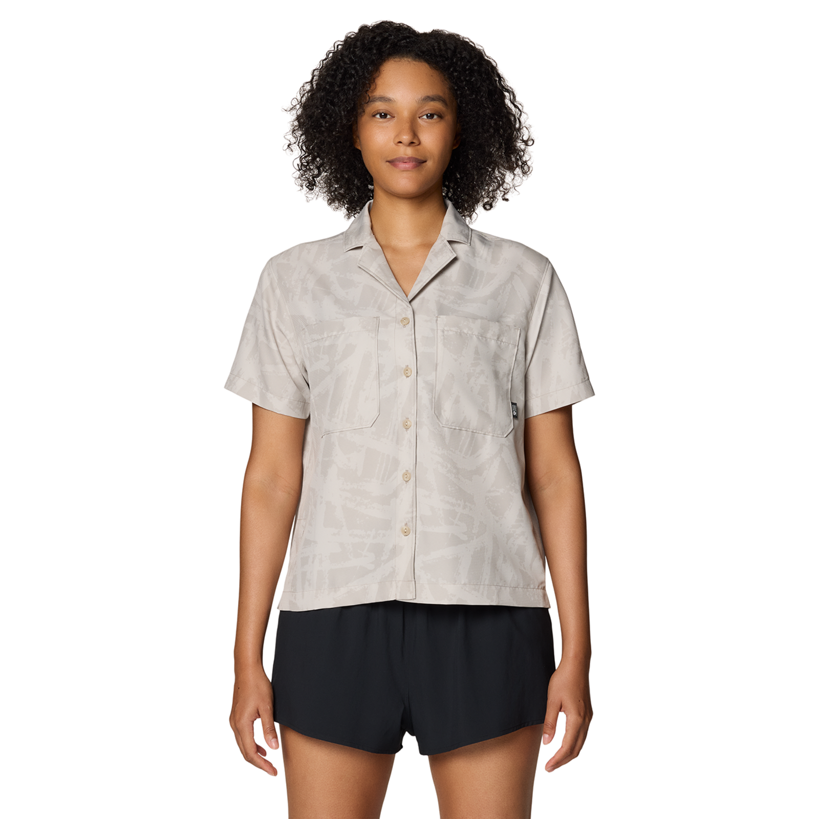 Mountain Hardwear W Sun Drift™ Cooling Short Sleeve Shirt, City fog brushstrokes print 074, Grösse: XS