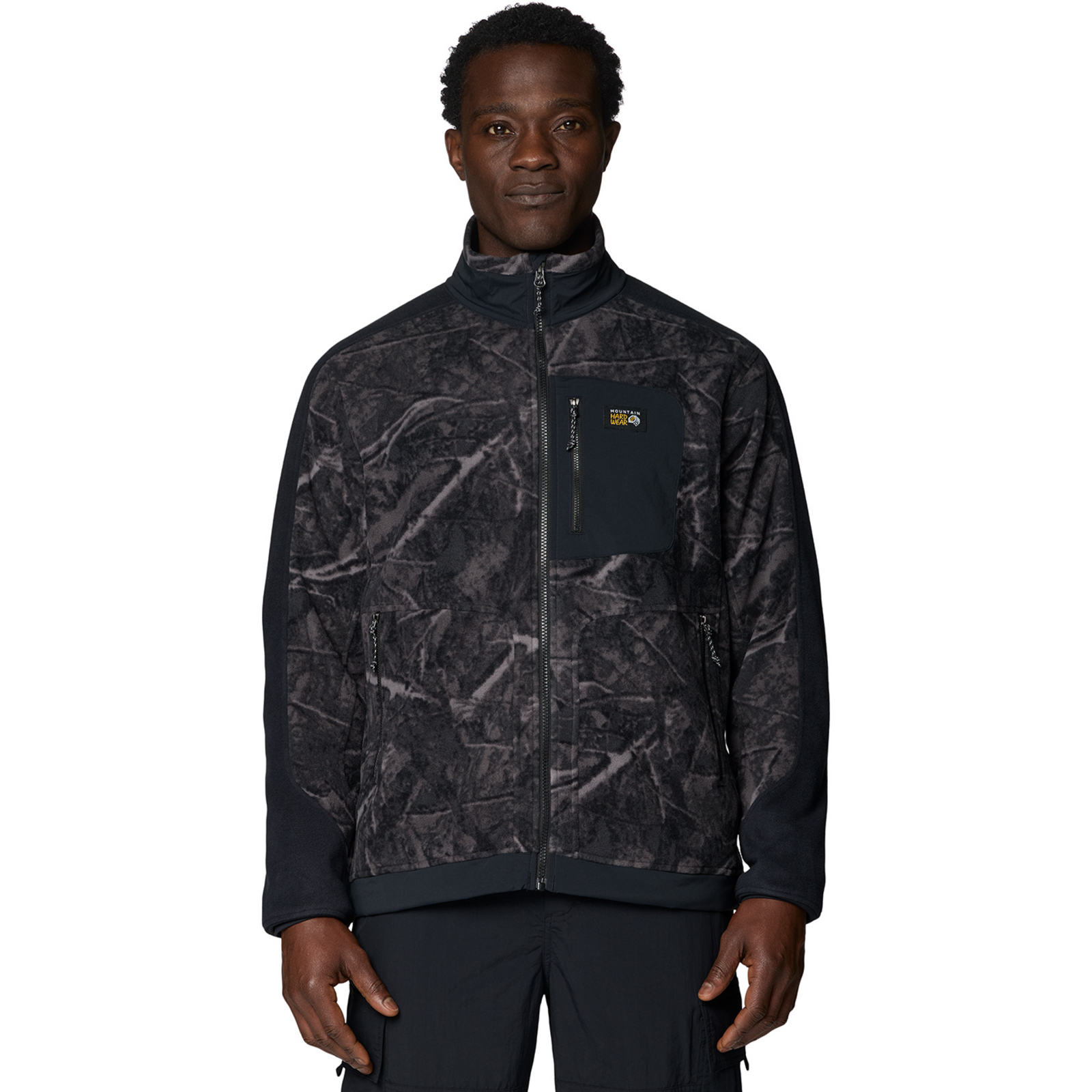Image of Mountain Hardwear M Après Pro™ Fleece Jacket, Shark treecover print, black 011, Grösse: L