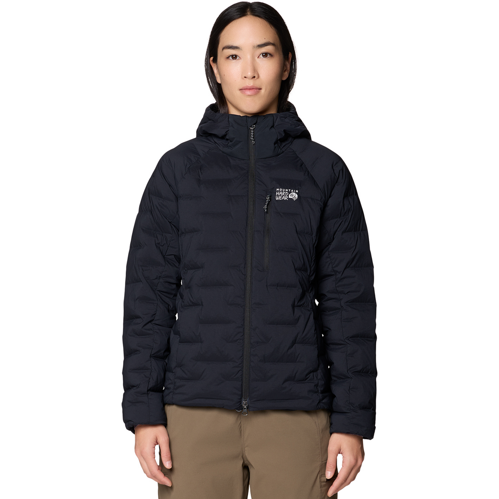 Image of Mountain Hardwear W Stretchdown™ Hooded Jacket, schwarz, Grösse: L