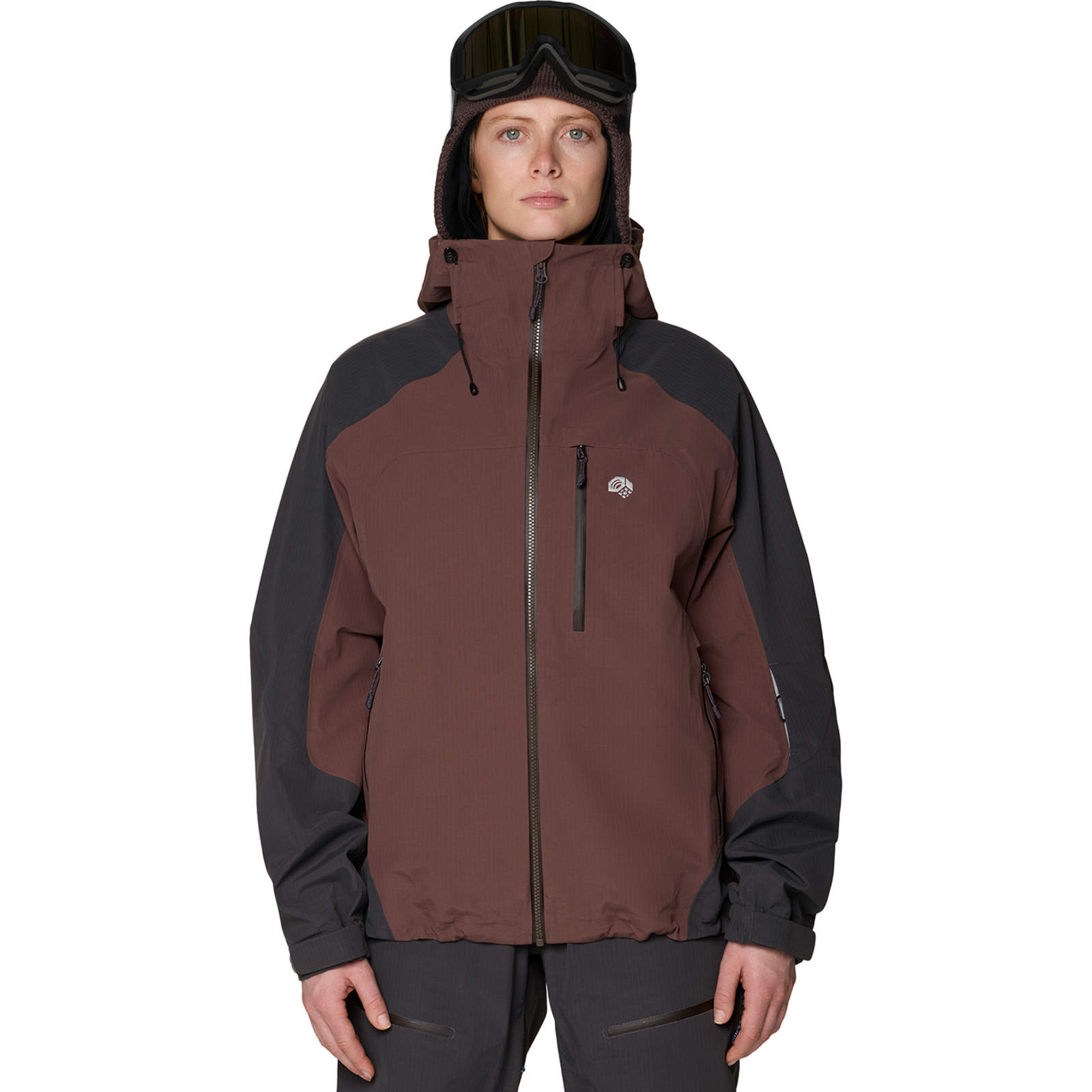 Image of Mountain Hardwear W Warp Factor™ 3L Hooded Jacket, Carob, shark 219, Grösse: L