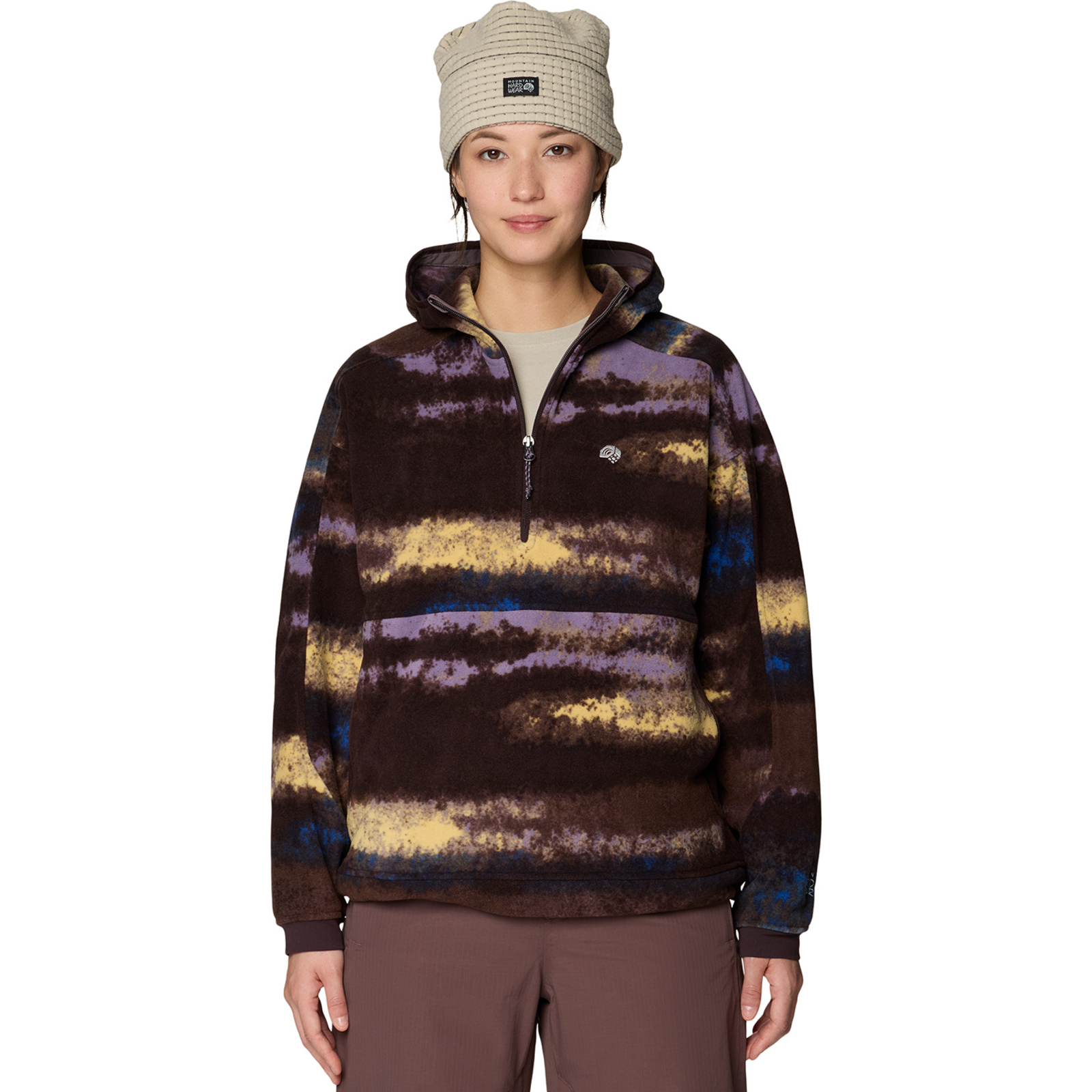 Image of Mountain Hardwear W Après Pro™ Fleece Hoody, Berry blue patchwork print 489, Grösse: L